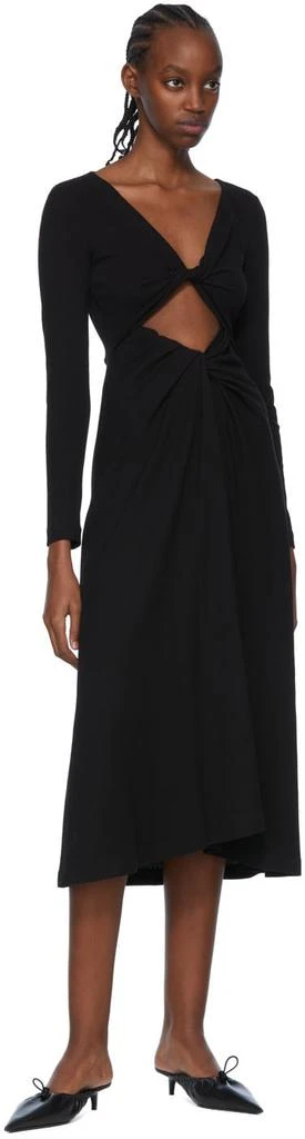 ROSETTA GETTY Black Cotton Midi Dress 4
