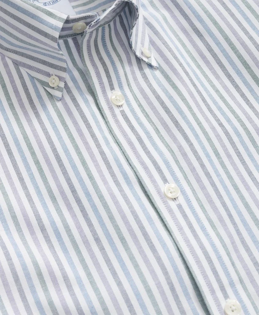 Brooks Brothers Stretch Cotton Non-Iron Oxford Polo Button Down Collar Multi Striped Shirt 2