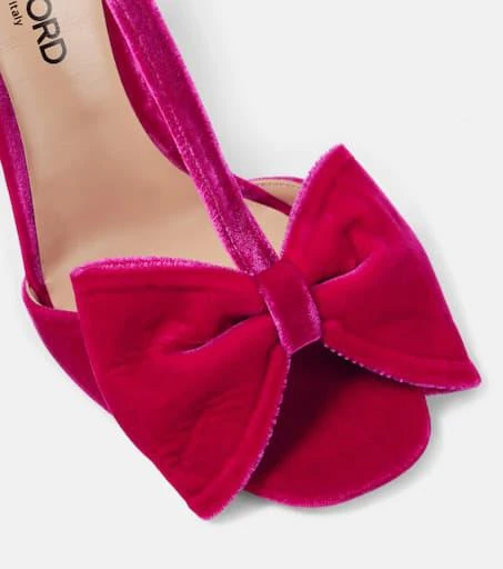 Tom Ford Brigitte bow-detail velvet sandals 5