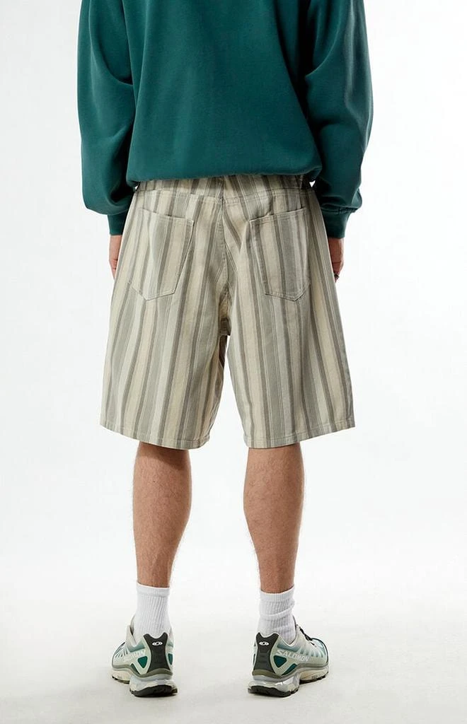 Obey Baja Striped Denim Baggy Shorts 4