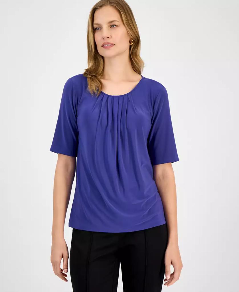 売れ筋商品|||カスパー カットソー トップス レディース Women's Mirror-Dot Front-Keyhole Sleeveless Top, Regular and Petite Sizes Black/Gold Compare Kasper Women's Mirror-Dot Front-Keyhole Sleeveless
