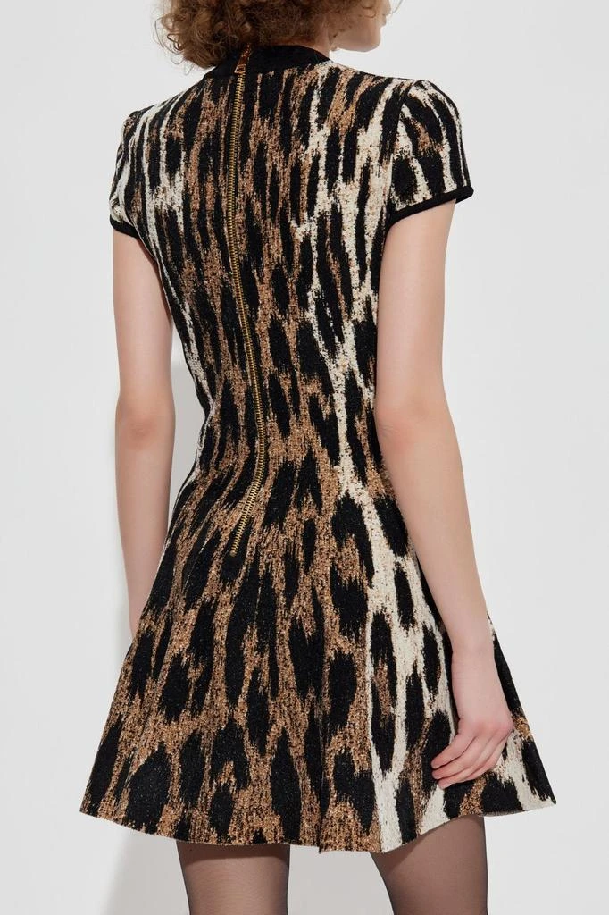 Balmain Balmain Leopard Print Jacquard A-Line Dress 3