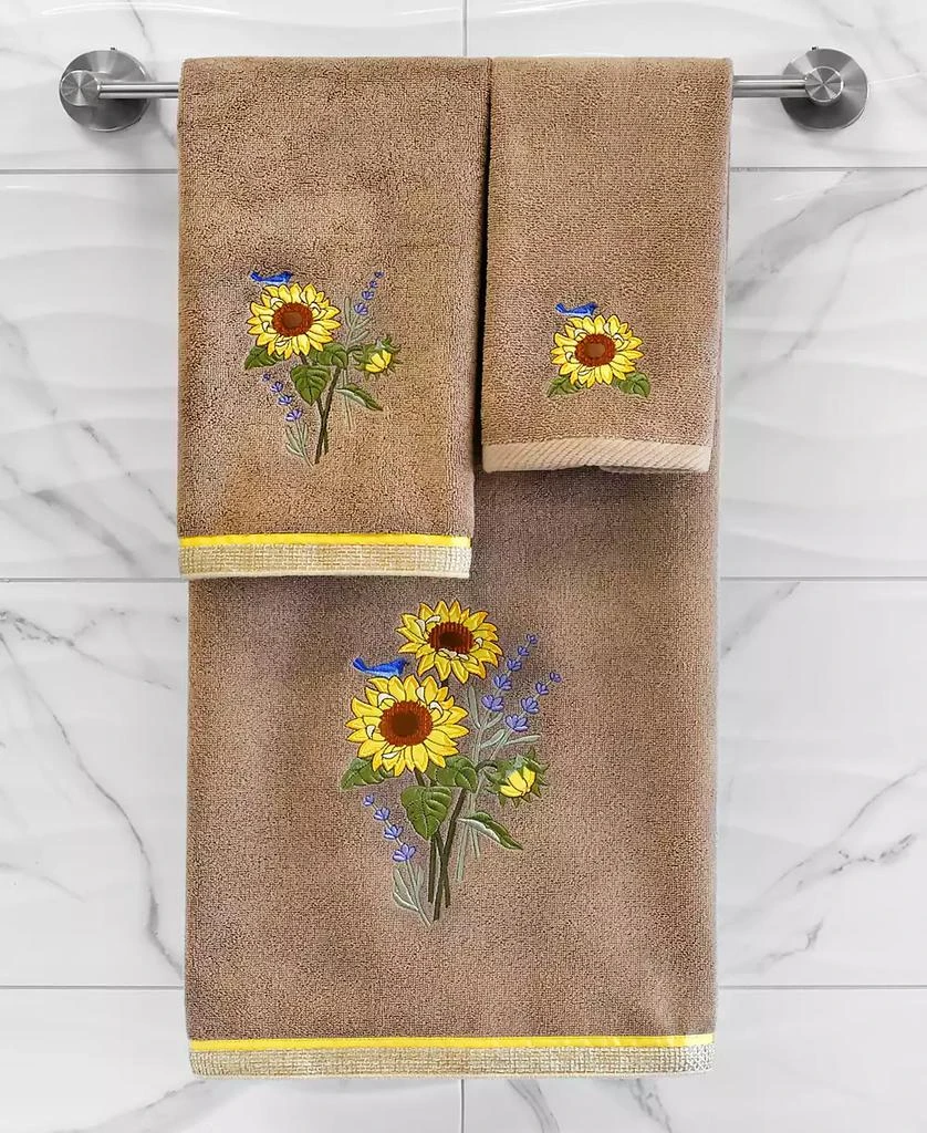 Linum Home Textiles Turkish Cotton Girasol Embellished 2-Pc. Bath Towel Set 2