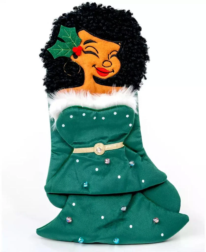 Black Paper Party Aunt Holly Stocking, 18.25 x 11.25 Inches 1