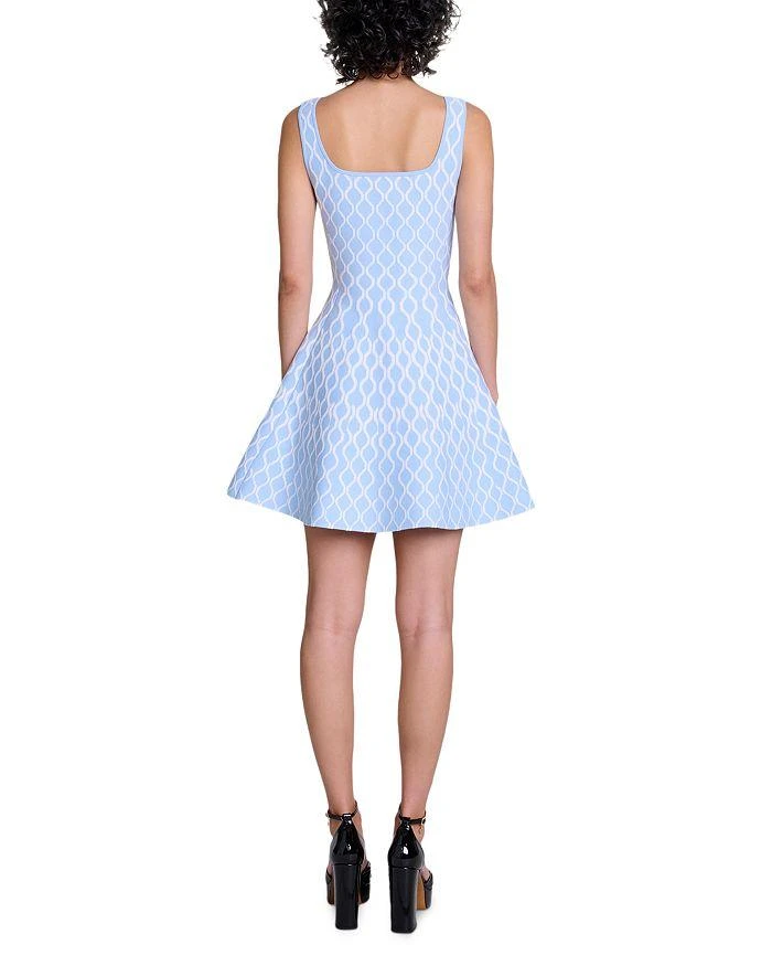 Maje Women's Jacquard Knit Mini Dress - Blue White - Size 8 Maje Women's Jacquard Knit Mini Dress - Blue White - Size 8