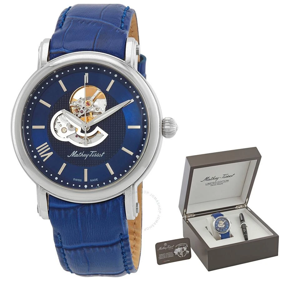 Mathey-Tissot Skeleton Automatic Blue Dial Men's Watch H7053ABU 1