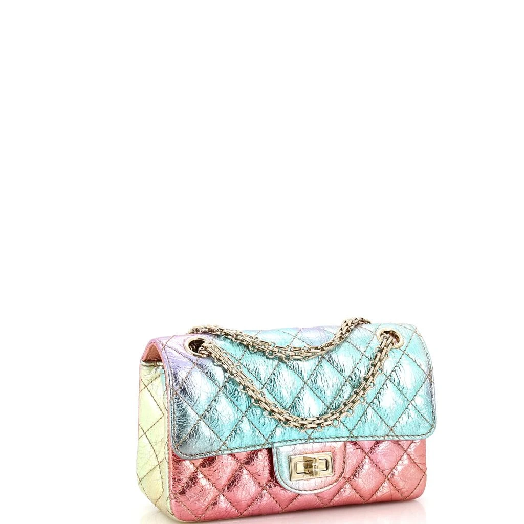 Chanel Rainbow Reissue 2.55 Flap Bag Quilted Multicolor Metallic Goatskin Mini 3