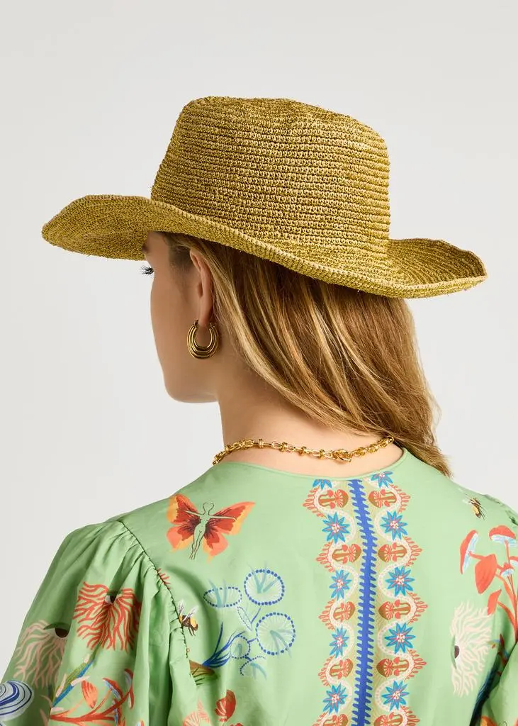 Sensi Studio Metallic mouldable straw hat 4