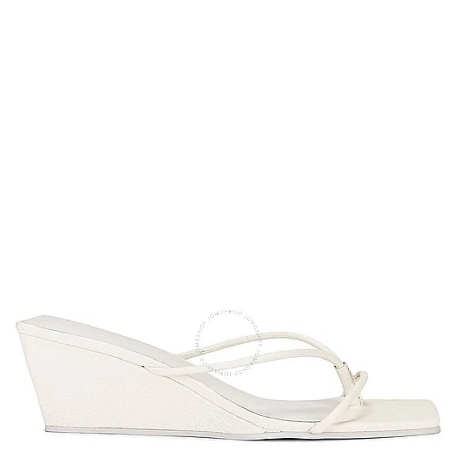 St Agni White Minimal Low Wedge Sandals 1