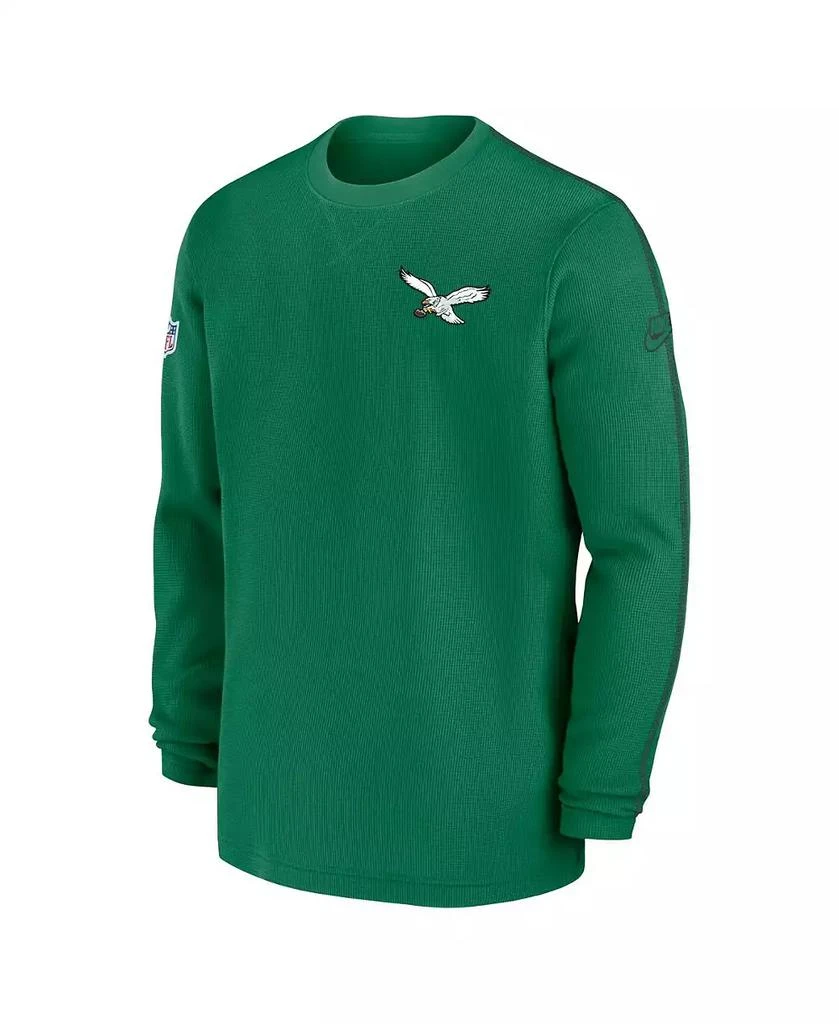 NIKE Men's Kelly-Green Philadelphia Eagles Alternate Logo Coach Long Sleeve T-Shirt 3
