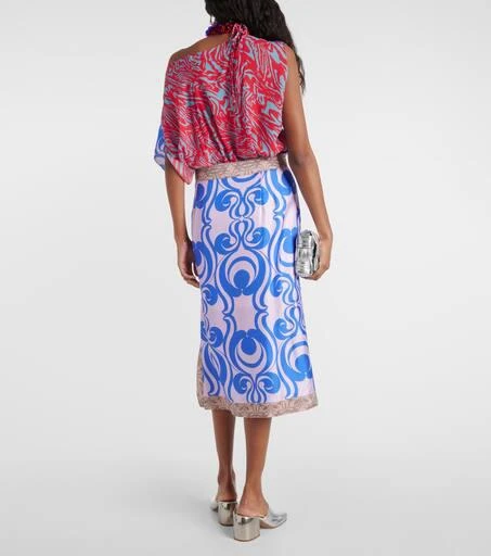 Dries Van Noten Printed silk twill wrap skirt 3