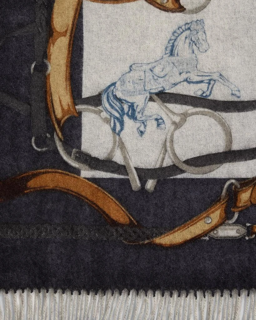 La Fiorentina Equestrian-Print Cashmere Fringe Wrap 4