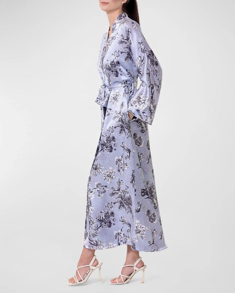 Christine Lingerie Toile Jardin Floral-Print Charmeuse Robe 2