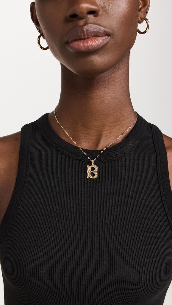 Marlo Laz 14k Small Southwestern Initial Charm 1.8 Rolo Chain For Charm  B