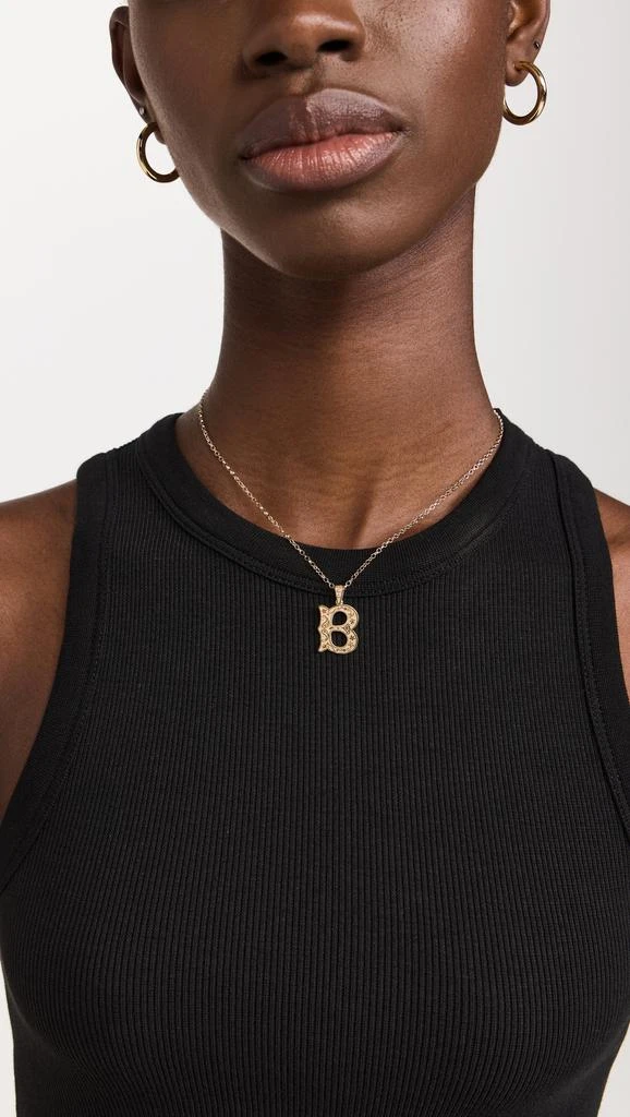 Marlo Laz 14k Small Southwestern Initial Charm 1.8 Rolo Chain For Charm  B 2