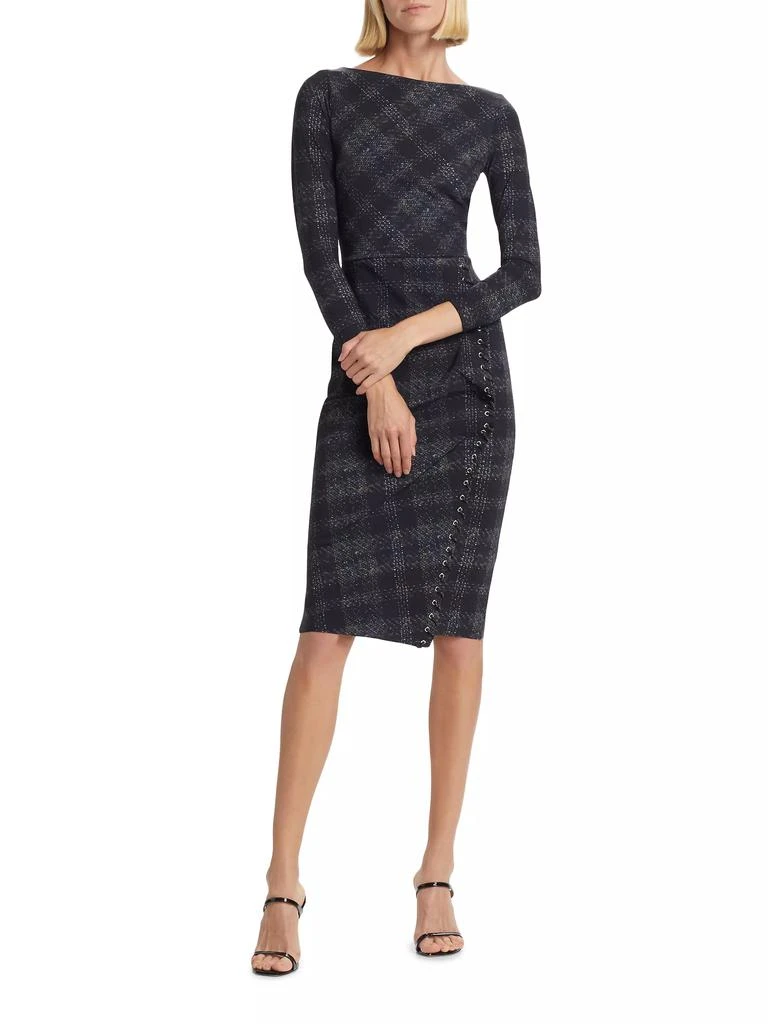 Chiara Boni Adlia Plaid Body-Con Midi-Dress 2