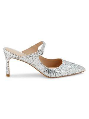 Stuart Weitzman Crystal Buckle Glitter Pumps 1
