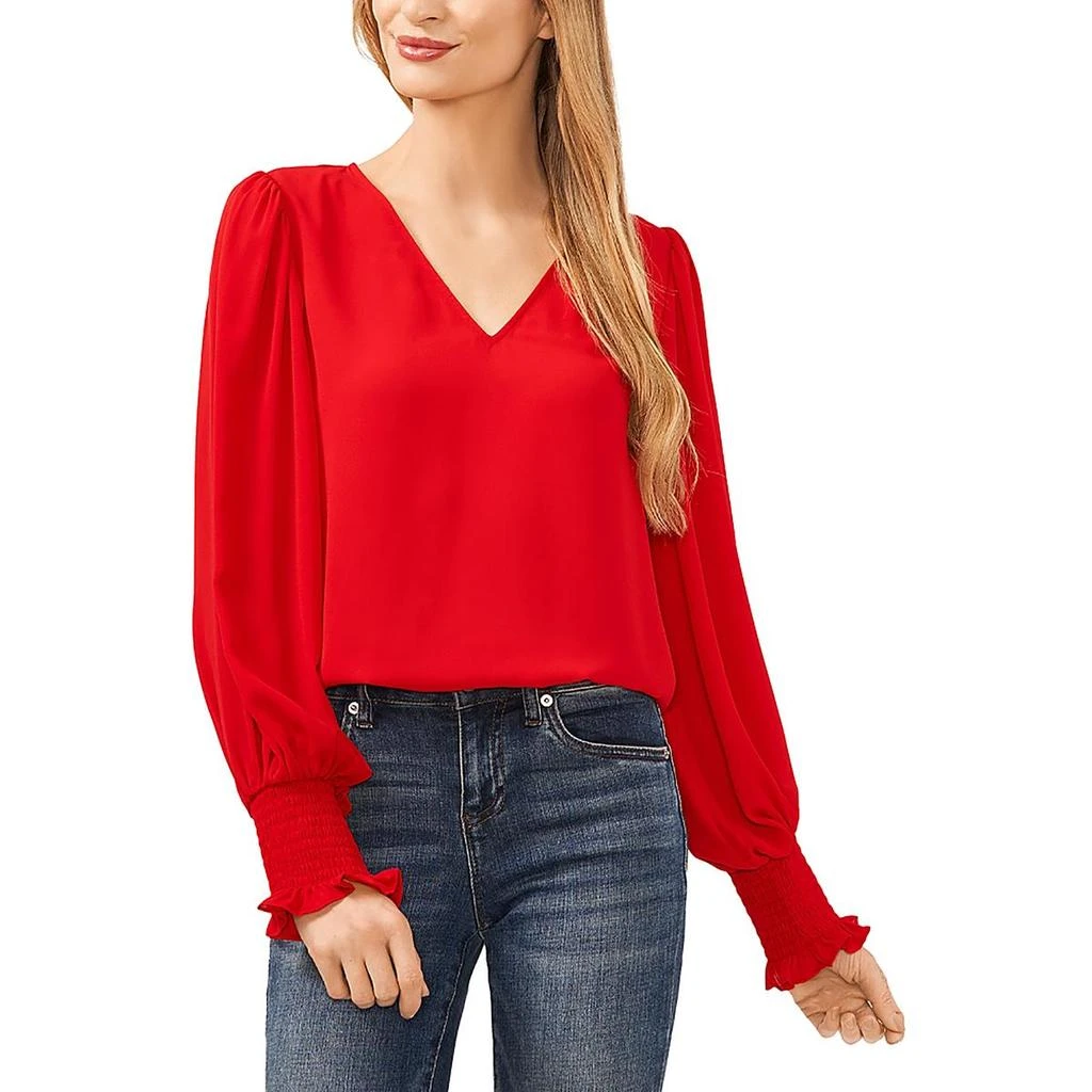 CeCe Womens Sheer Chiffon Blouse 5
