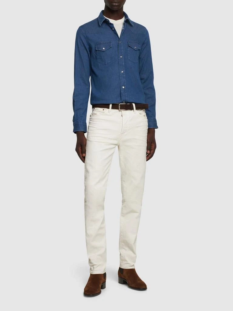 Tom Ford Washed Denim Slim Fit Western Shirt 1