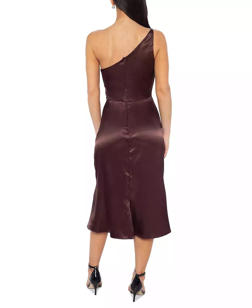 Jump Women's Asymmetric-Neck One-Shoulder Satin Dress