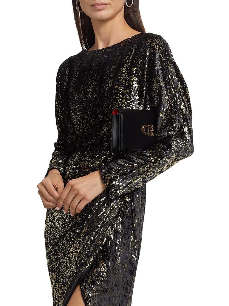 simkhai metallic dress SIMKHAI Women's Knitted Chessie Metallic Plisse Midi Dress in Gold, Size Small