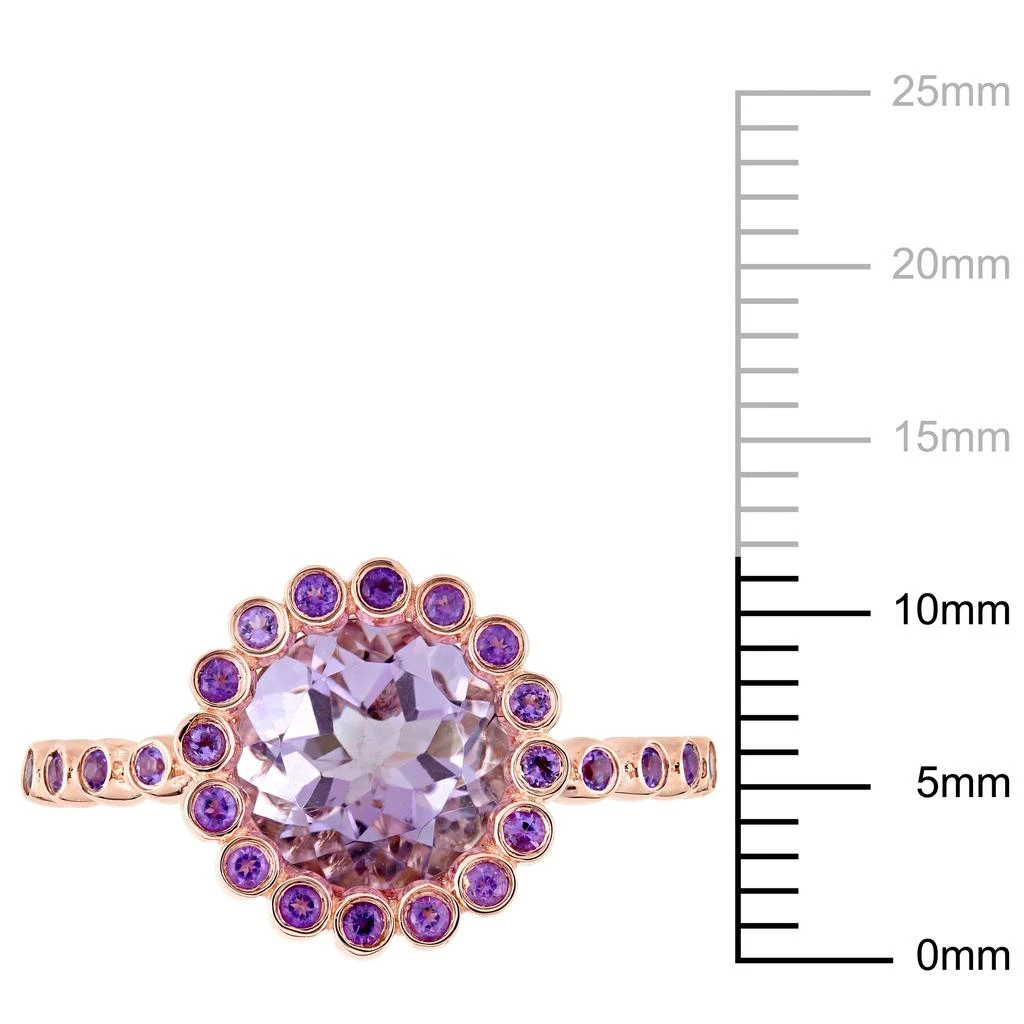Mimi 
Max 4 1/10ct TGW Rose de France African Amethyst Halo Scalloped Ring 14k Pink Gold 3