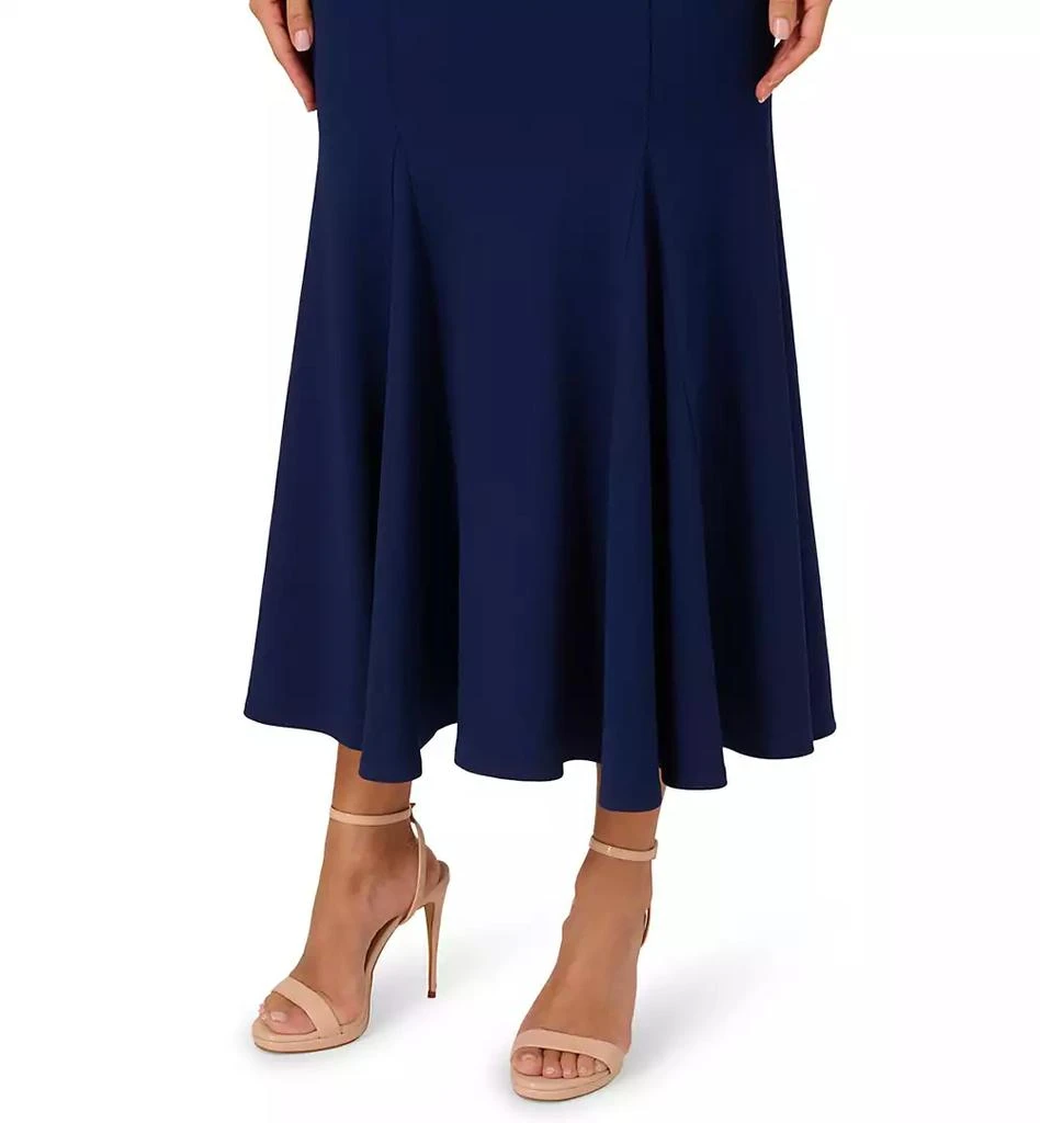 Adrianna Papell Petites Mock-Neck Crepe Midi Dress 5