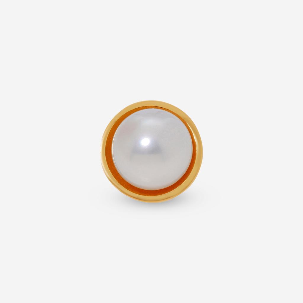 Assael Assael 18K Yellow Gold Japanese Akoya Cultured Pearl Mono Stud Earring EG-HY1