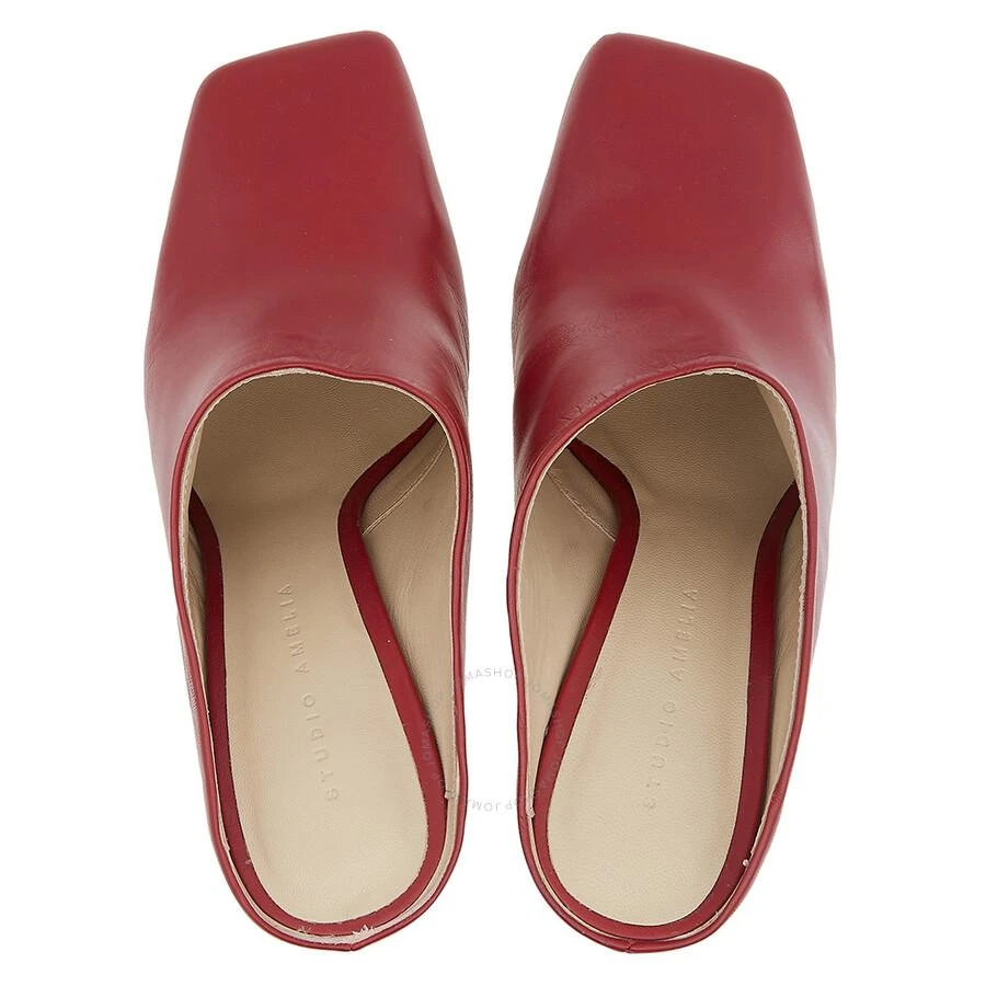 Studio Amelia Ladies Bordeaux Chisel 90 Leather Mules 3