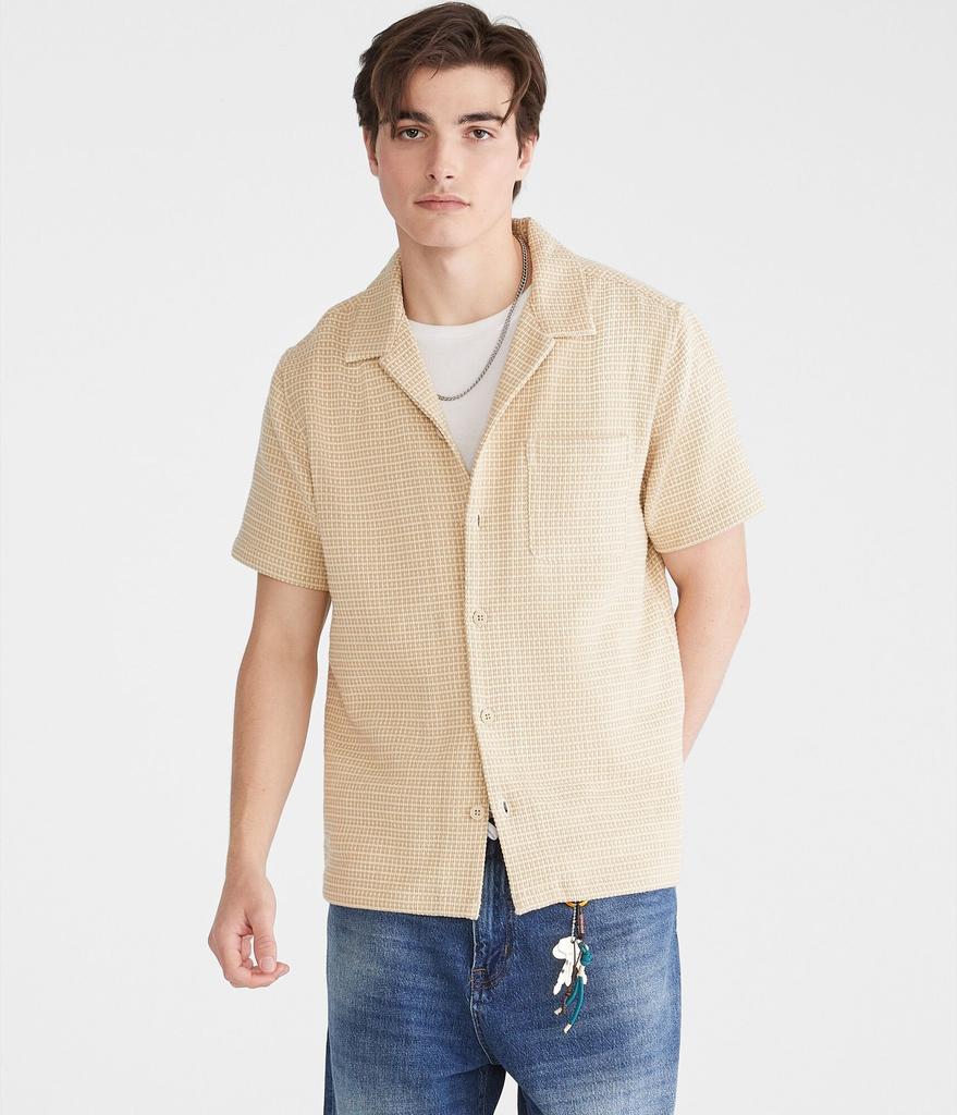 Aeropostale Short Sleeve Textured Stripe Shirt