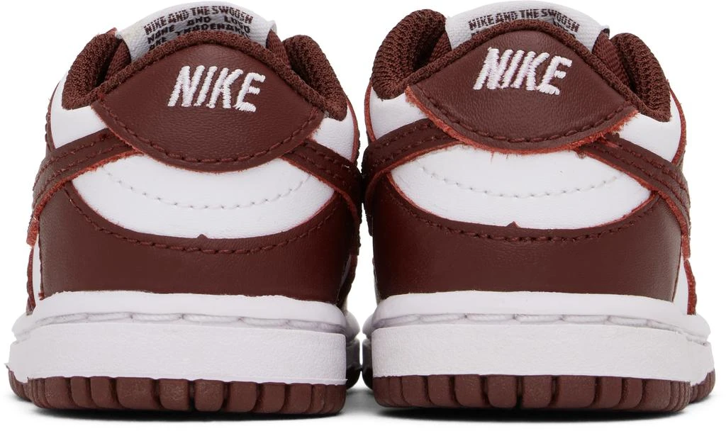NIKE Baby White & Burgundy Dunk Low Sneakers 2