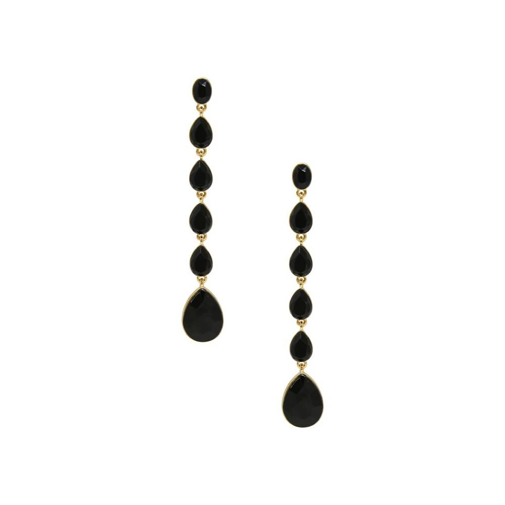 ETTIKA 18K Gold Plated Zinc Teardrop Linear Earrings 1