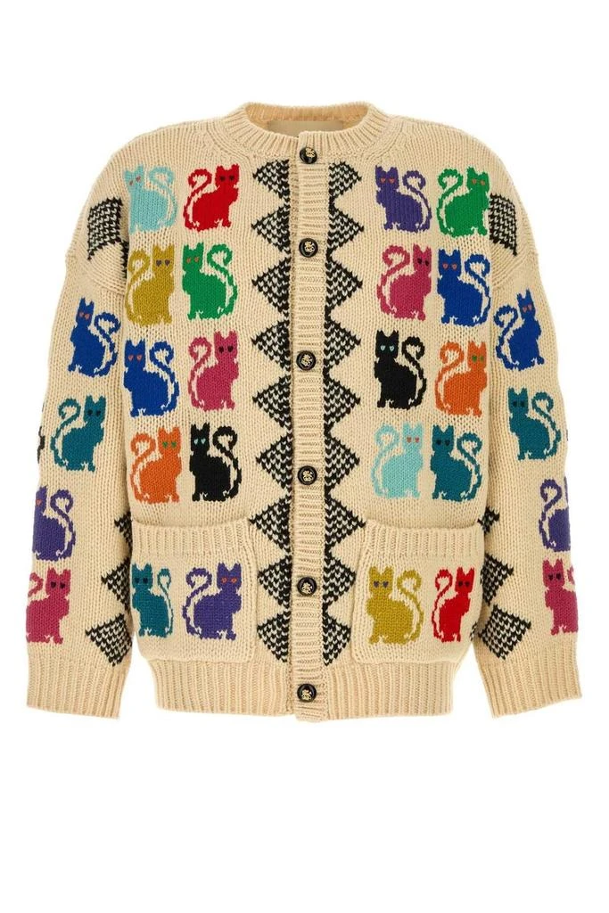 Valentino Valentino Animal Patterned Button-Up Cardigan from Cettire