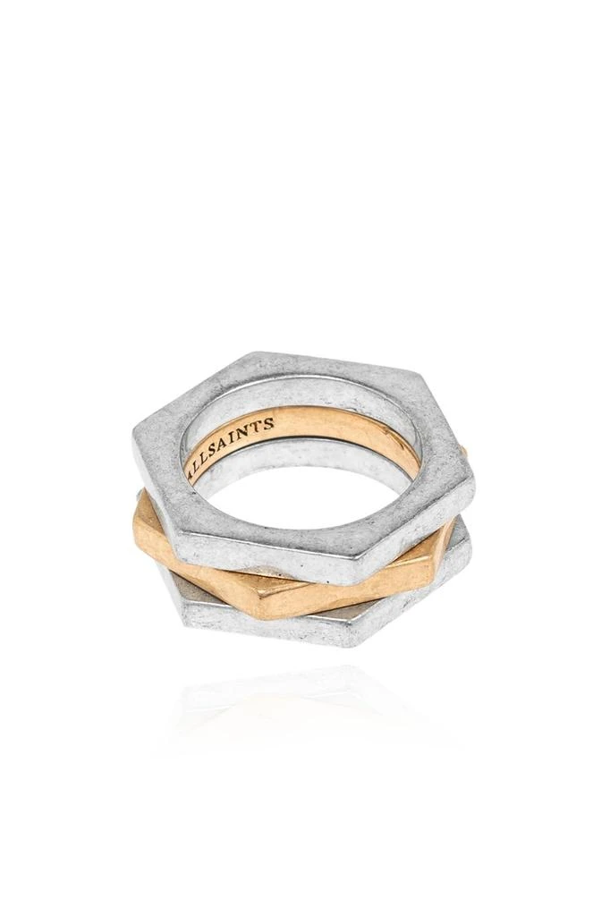 ALL SAINTS Allsaints Hexagonal Stacking Rings 3