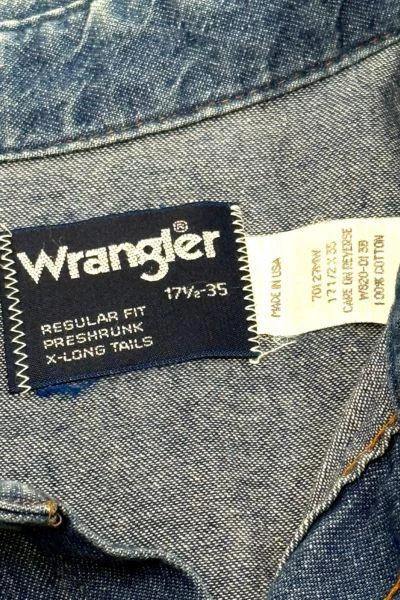 Wrangler Vintage 1990's Wrangler Western Denim Pearl Snap Shirt 3