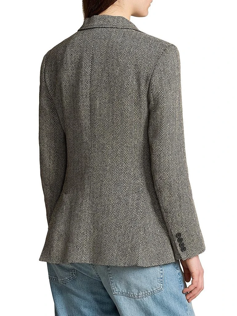 Ralph Lauren Linen-Blend Herringbone Single-Breasted Blazer 4