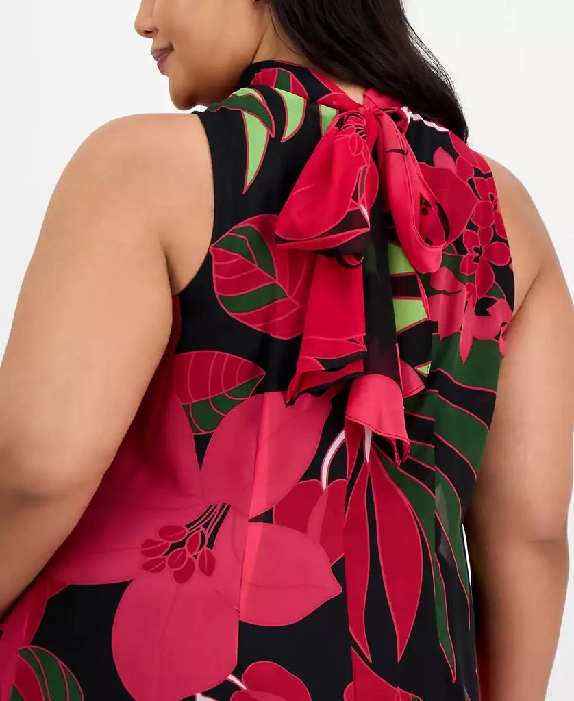 Robbie Bee Plus Size Bow-Back Printed Trapeze Dress 3