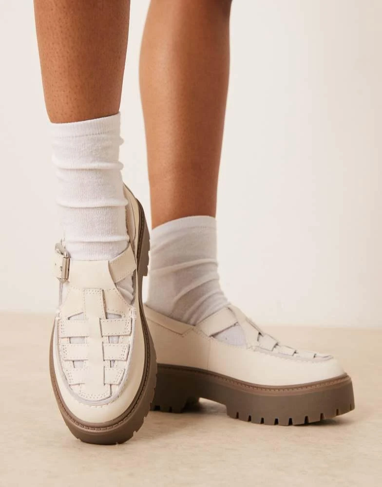 Timberland Timberland Stone Street Mary Jane platform shoes in off white nubuck 3