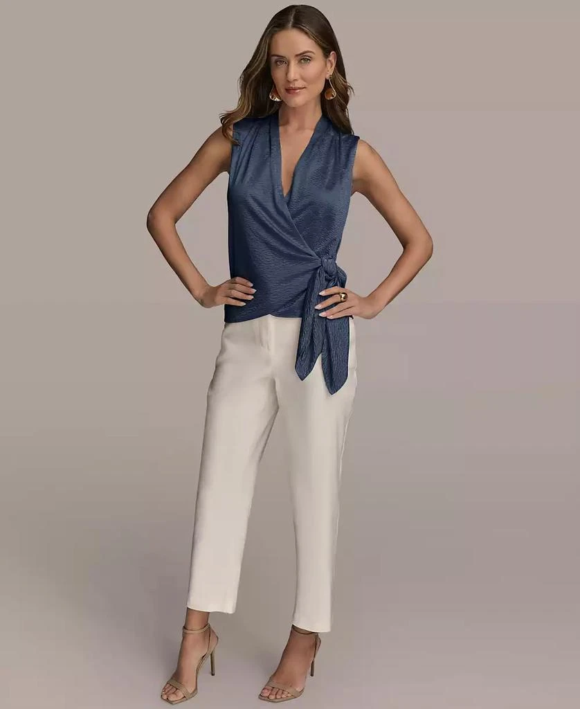 Donna Karan Women's Sleeveless Faux-Wrap Knit Top 7