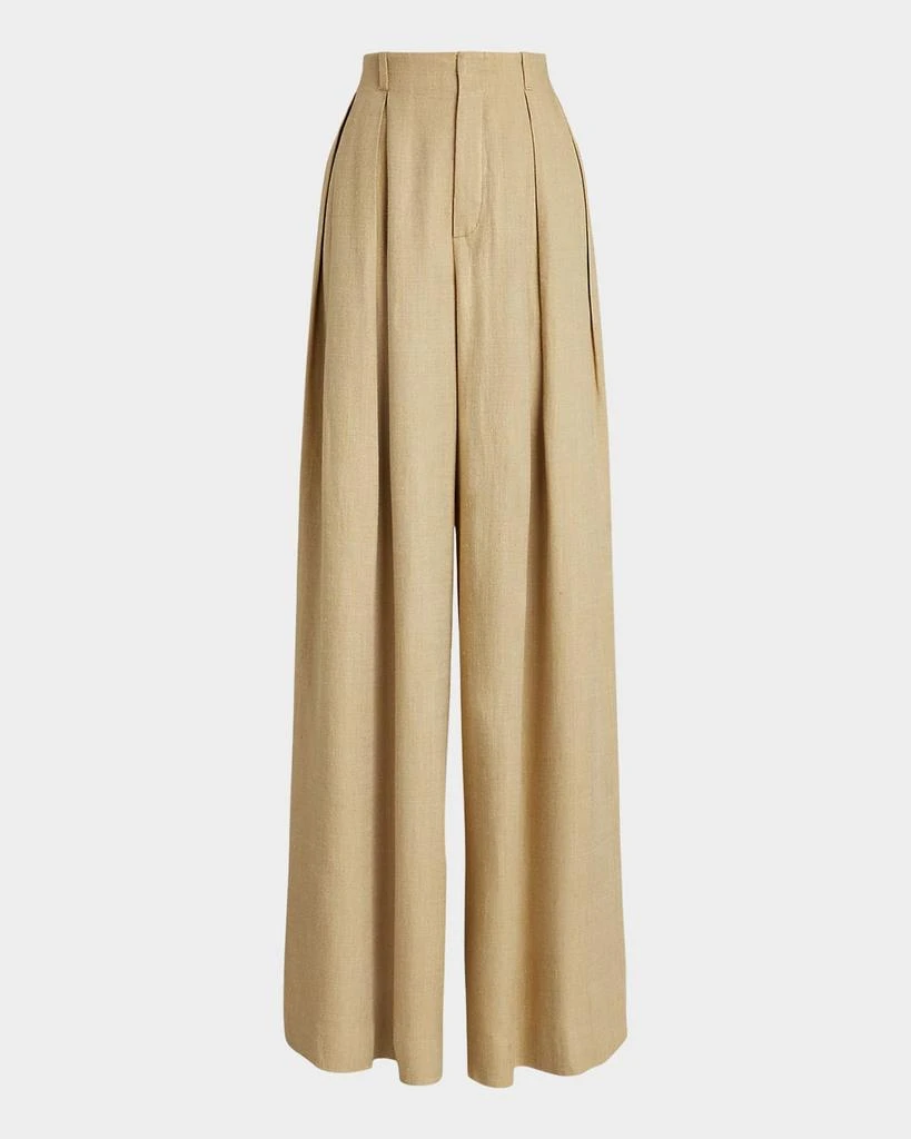 Ralph Lauren Greer Silk-Linen Twill Pleated Pants 1