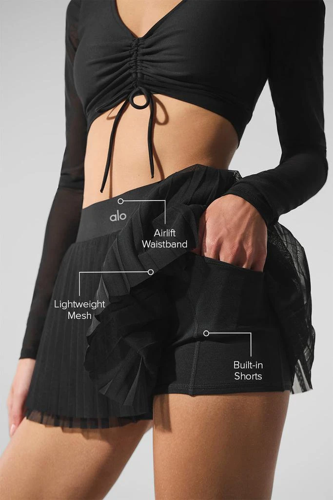Alo Mesh Baseline Tennis Skirt - Smoky Quartz 2