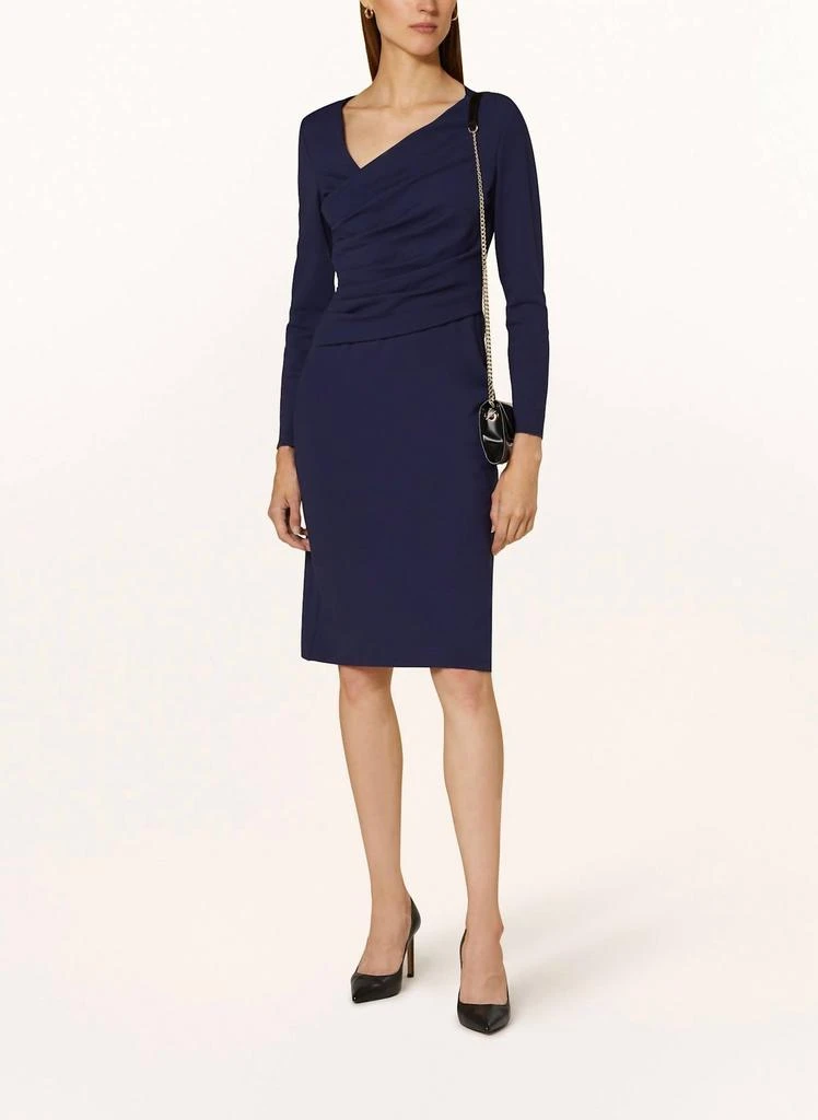 Shop Stitch Fabric Dress With Asymmetric Cross-Over And Draping In Navy on  Sale at BeyondStyle  Get 49% Off Stitch Fabric Dress With Asymmetric Cross-Over  And Draping In Navy with Limited-Time Flash