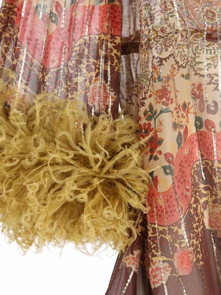 Valentino Valentino	Paisley Printed Feather-Trim Blouse 4