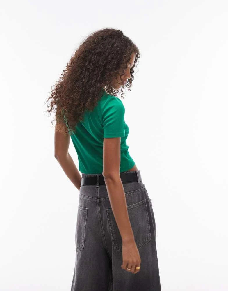 Topshop Topshop shrunken everyday tee in bright green 2