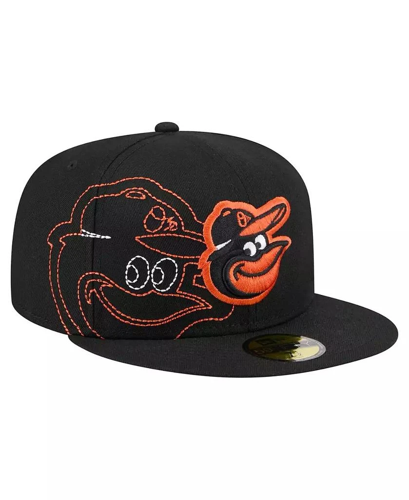 New Era Men's Black Baltimore Orioles Yarn Stitch 59FIFTY Fitted Hat 1