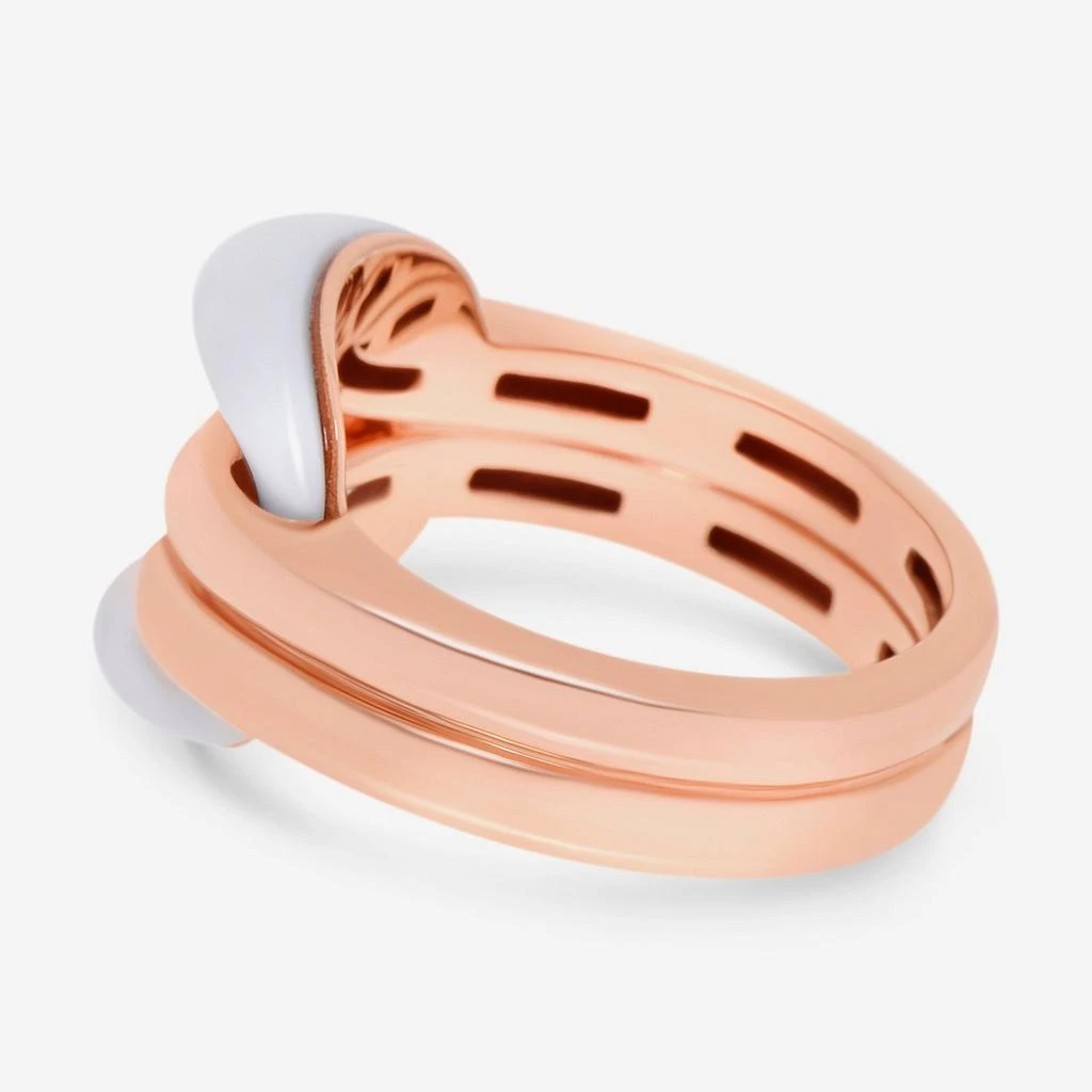 Damiani Damiani 18K Rose Gold, White Agate and Diamond Gemstone Ring 20055258 2