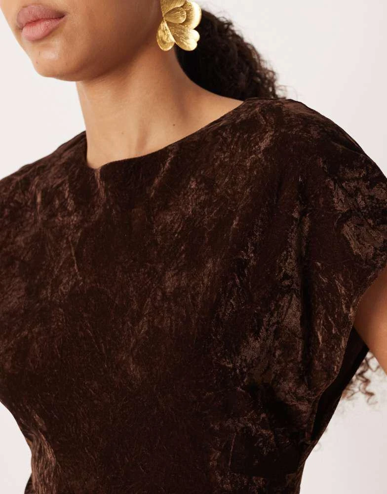 green emerald velvet dress Baltic Born Womens Artemis Velvet Maxi Dress | Dark Gold main image 0