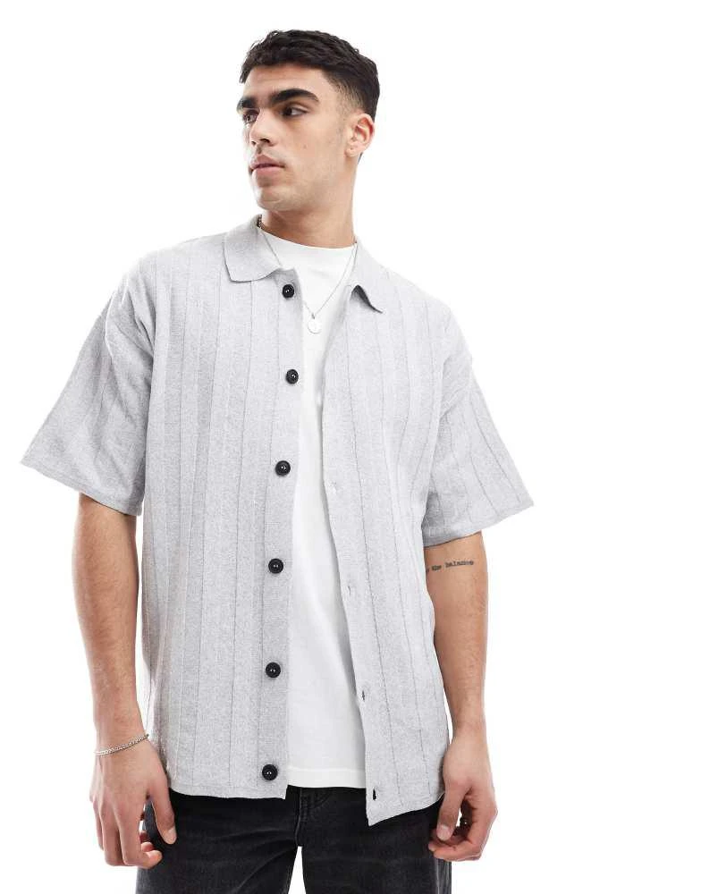 River Island knitted rib over shirt in grey  On Sale Now with Up to 70%  Off | Discover Exclusive Deals & Savings at BeyondStyle  Authentic River  Island Home|men with Limited-Time