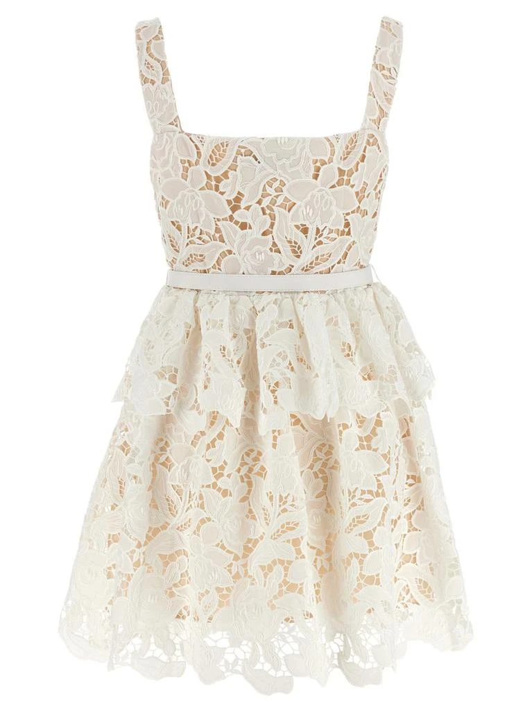 Self Portrait Self-Portrait 'White Lace Tiered Mini' Dress 2