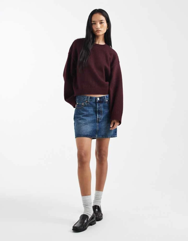 Levi
s Levi
s Icon denim mini skirt in mid blue 2